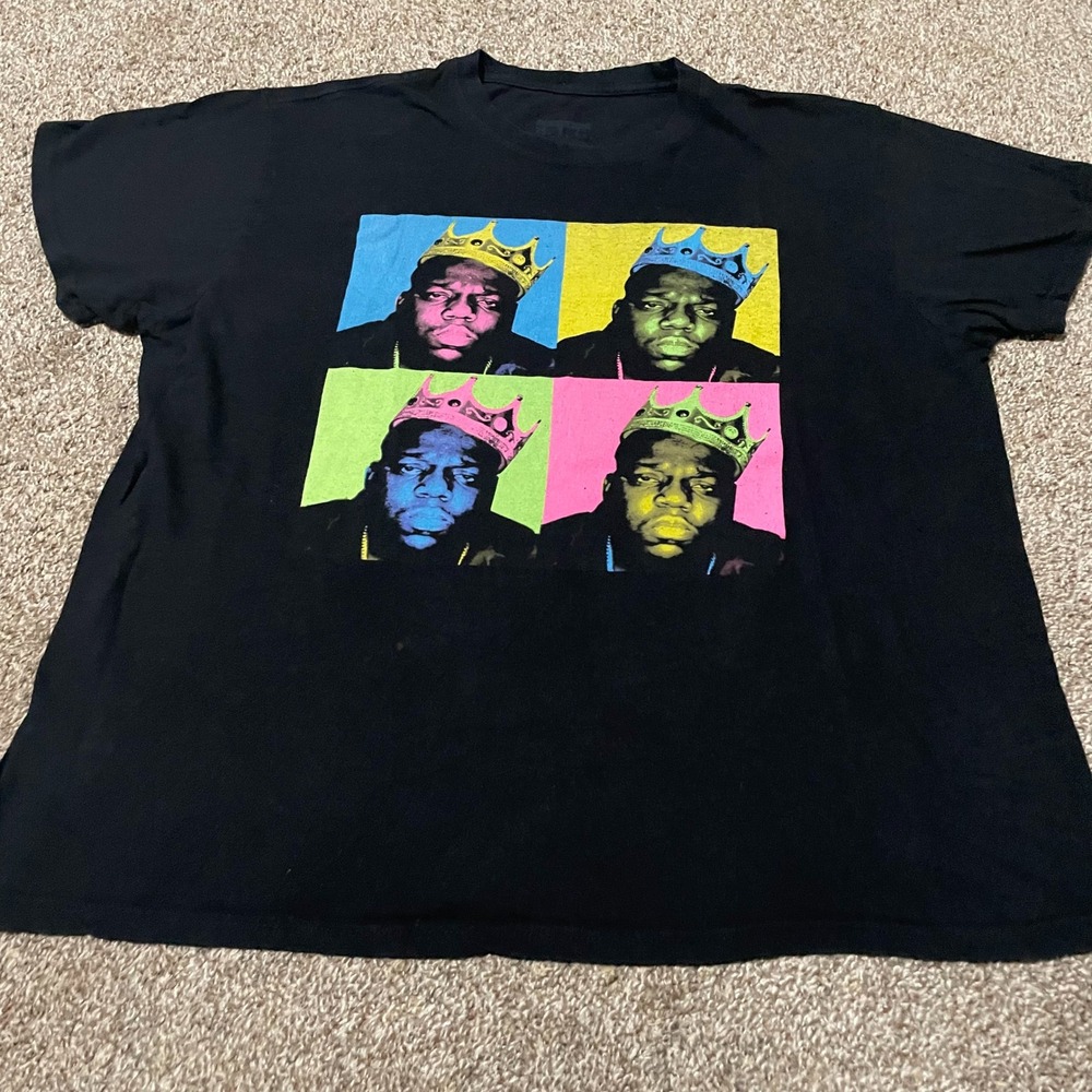 Black Biggie Smalls Notorious BIG Pop Art Graphic T Shirt Tee XL
